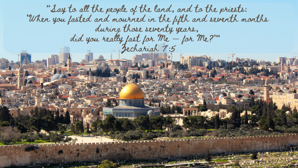 Did you really fast for Me asked the LORD? Tisha B'Av